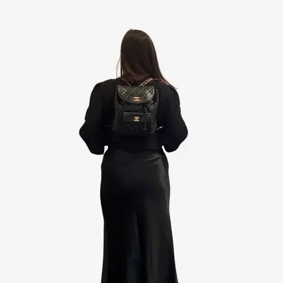 Authentic Chanel Vintage Black Duma Leather Quilted Mini backpack with 24k - Picture 13 of 13